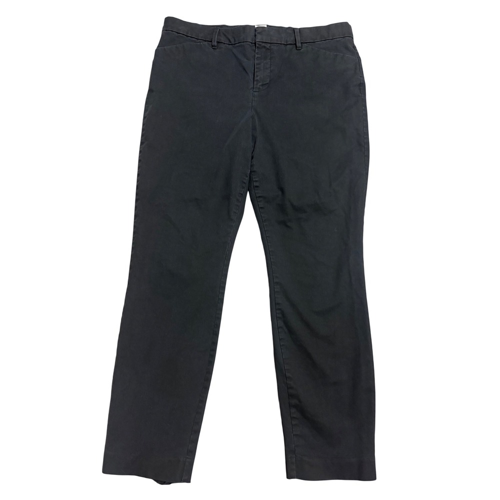 Gap Signature Skinny Ankle Khaki Black Stretch Pants Womens 12 Mid Rise Tapered